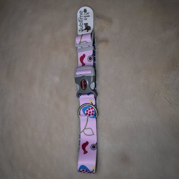 Sublime Pink Dog Collar- 18"-26" Adjustable Collar - Picture 5 of 7